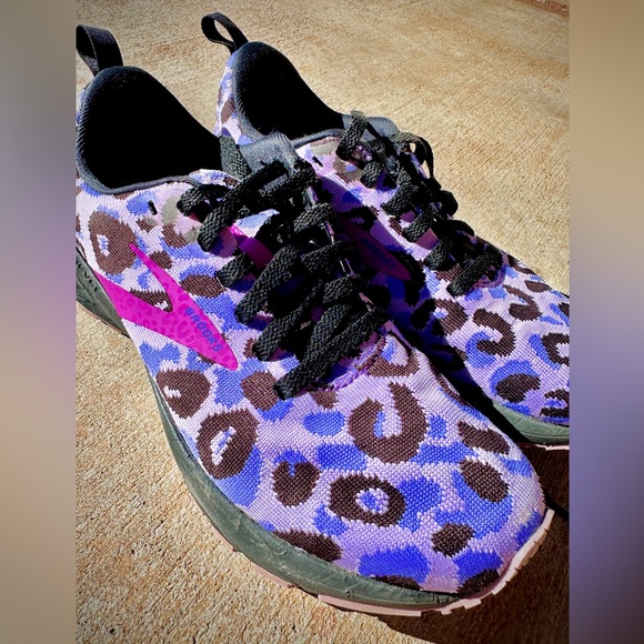Brooks Shoes - Brooks Women's Purple Leopard Print Revel Athletic Shoes